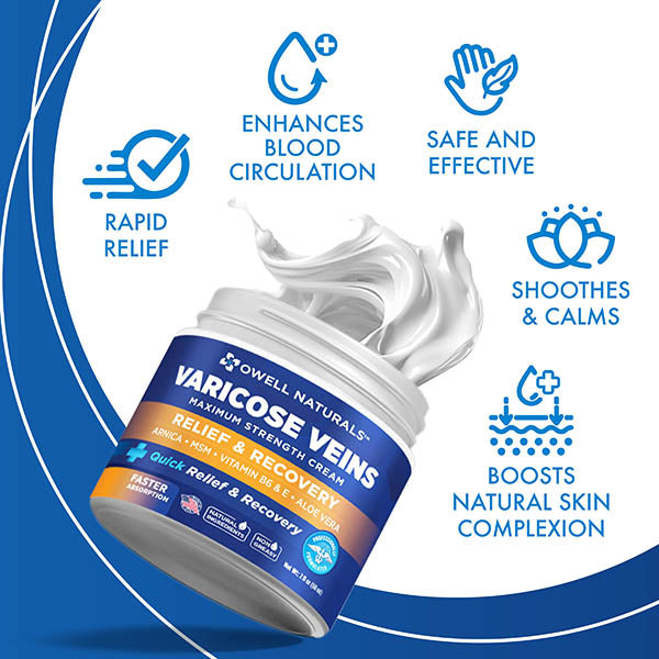 OWELL NATURALS Relief & Recovery Cream - 2oz - Maximum Strength All Natural Discomfort Reliever for Joint, Muscle, Knee, Back, Neuropathy - 11 Powerful Ingredients