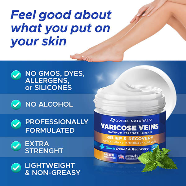 OWELL NATURALS Relief & Recovery Cream - 2oz - Maximum Strength All Natural Discomfort Reliever for Joint, Muscle, Knee, Back, Neuropathy - 11 Powerful Ingredients