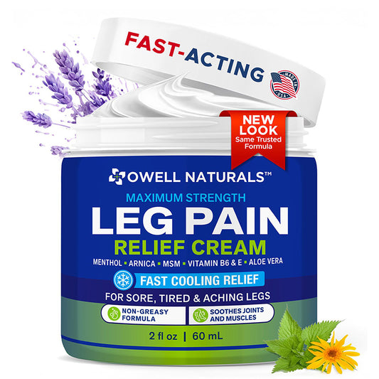 OWELL NATURALS Leg Cream - Fast-Acting Maximum Strength Natural Relief