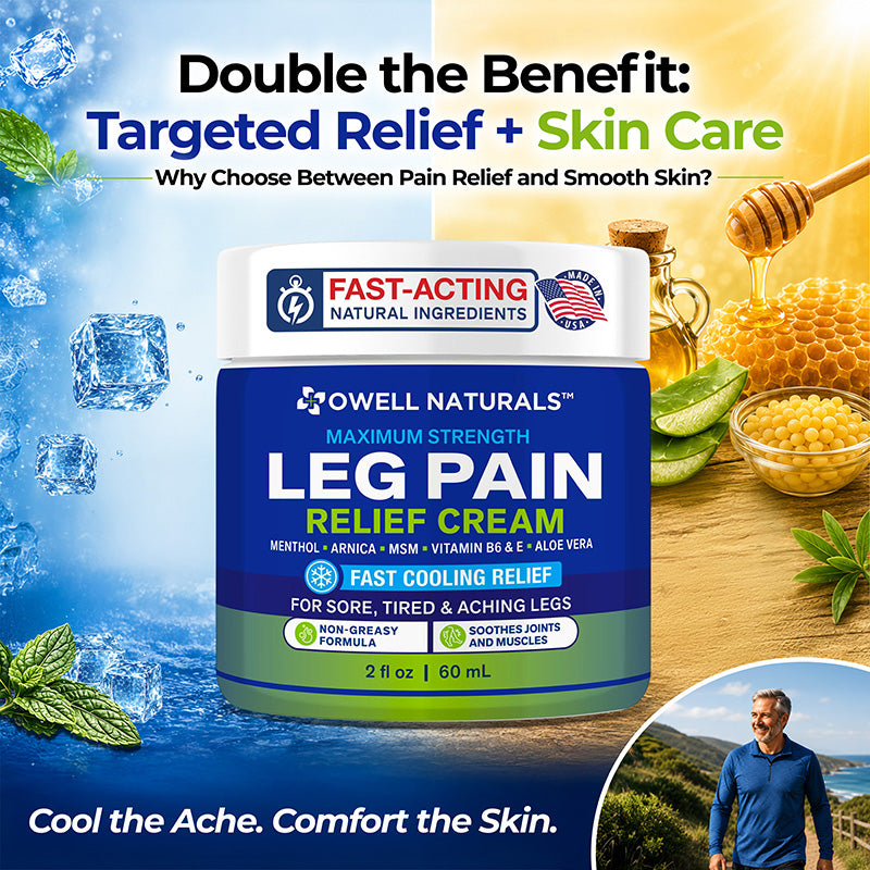 OWELL NATURALS Leg Cream - Fast-Acting Maximum Strength Natural Relief