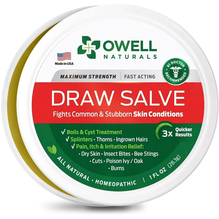 OWELL NATURALS Drawing Salve Ointment 1oz, ingrown Hair Treatment, Boi