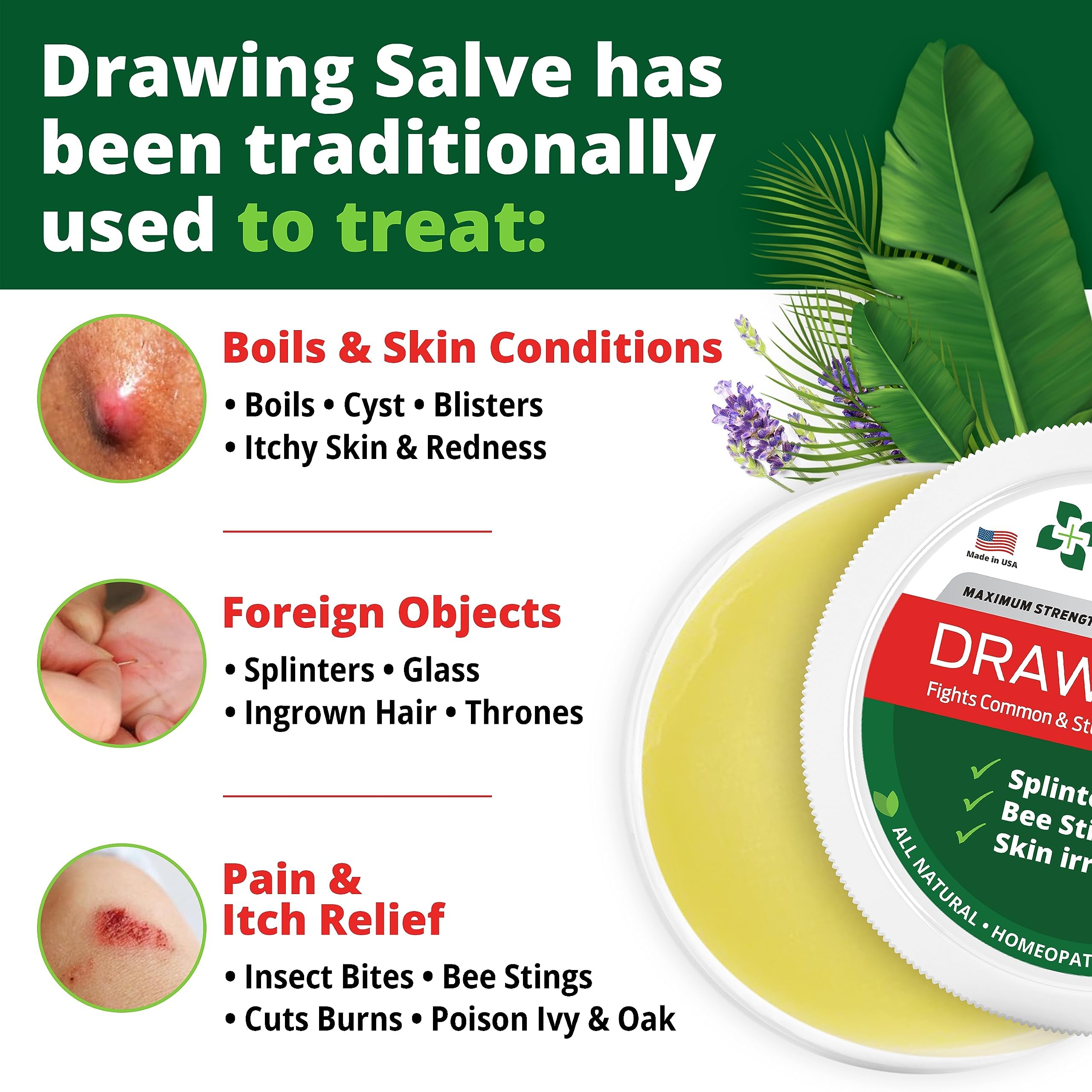 OWELL NATURALS Drawing Salve Ointment 1oz, ingrown Hair Treatment, Boi