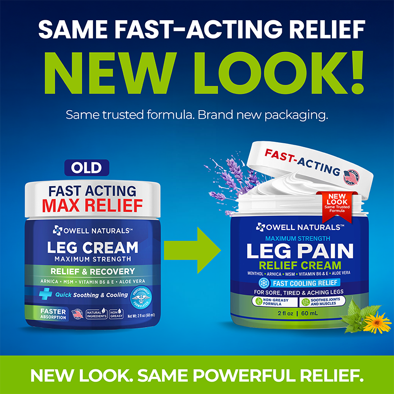 OWELL NATURALS Leg Cream - Fast-Acting Maximum Strength Natural Relief
