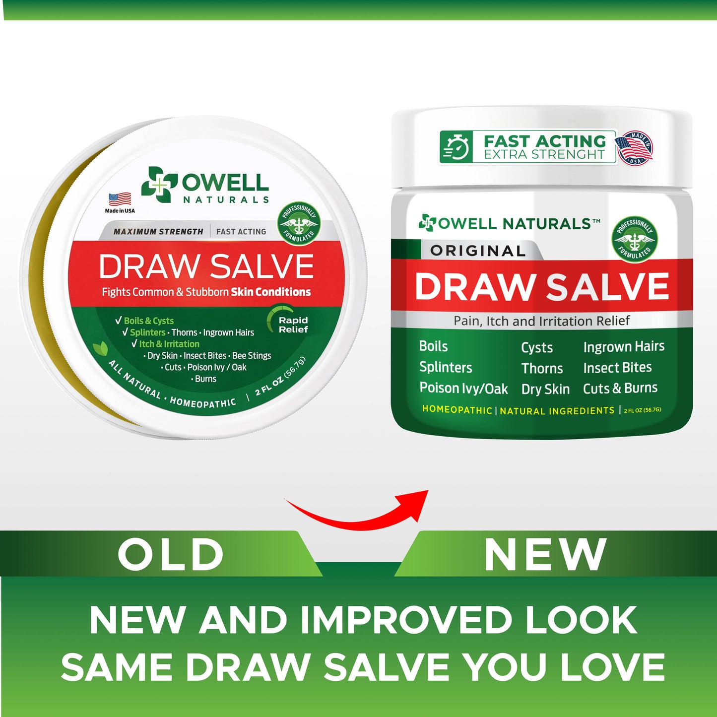 OWELL NATURALS Drawing Salve Ointment 1oz, ingrown Hair Treatment, Boil & Cyst, Splinter Remover, Bug and Spider Bites, bee Sting, Mosquito bite Itch Relief, Poison Ivy