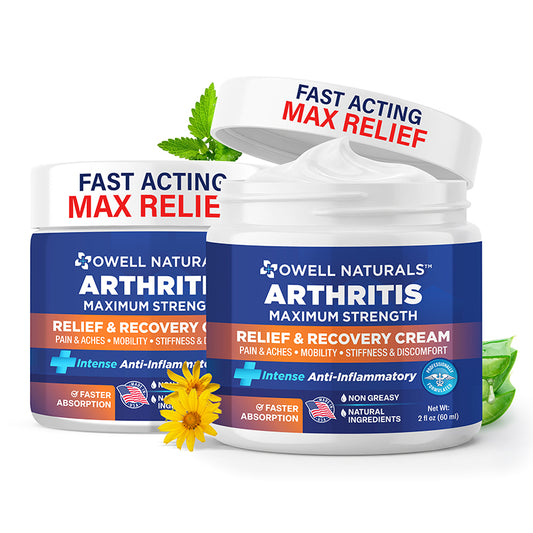 OWELL NATURALS Arthritis Cream - All-Natural- Maximum Strength Relief & Recovery for Back