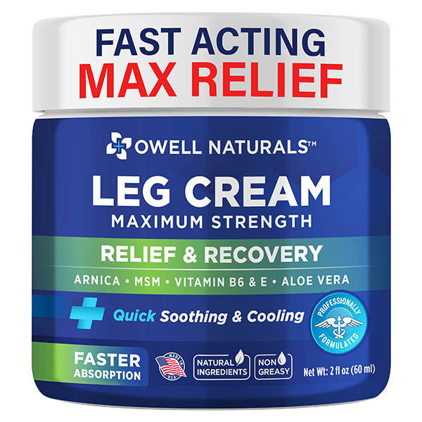 OWELL NATURALS Leg Cream - Fast-Acting Maximum Strength Natural Relief