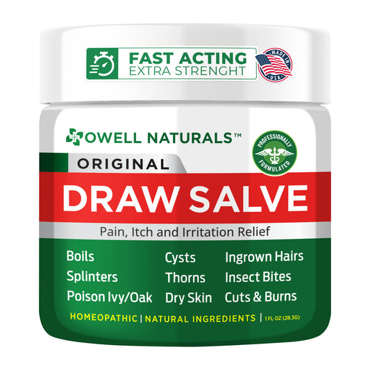 OWELL NATURALS Drawing Salve Ointment 1oz, ingrown Hair Treatment, Boil & Cyst, Splinter Remover, Bug and Spider Bites, bee Sting, Mosquito bite Itch Relief, Poison Ivy