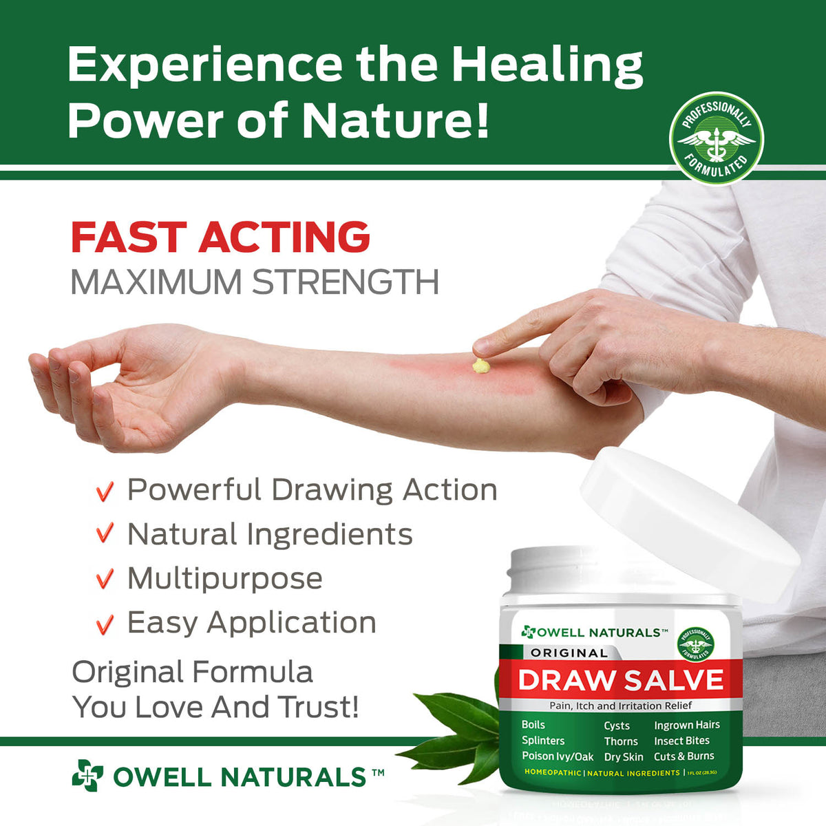 Base Drawing Cream OWELL NATURALS Drawing Salve Ointment 1oz, ingrown Hair Treatment, Boi ...
