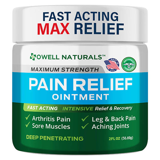 OWELL NATURALS Joint and Muscle Relief Ointment, Maximum Strength All Natural Discomfort Reliever for Joint, Muscle, Knee, Back, Neuropathy - 5 Powerful Ingredients