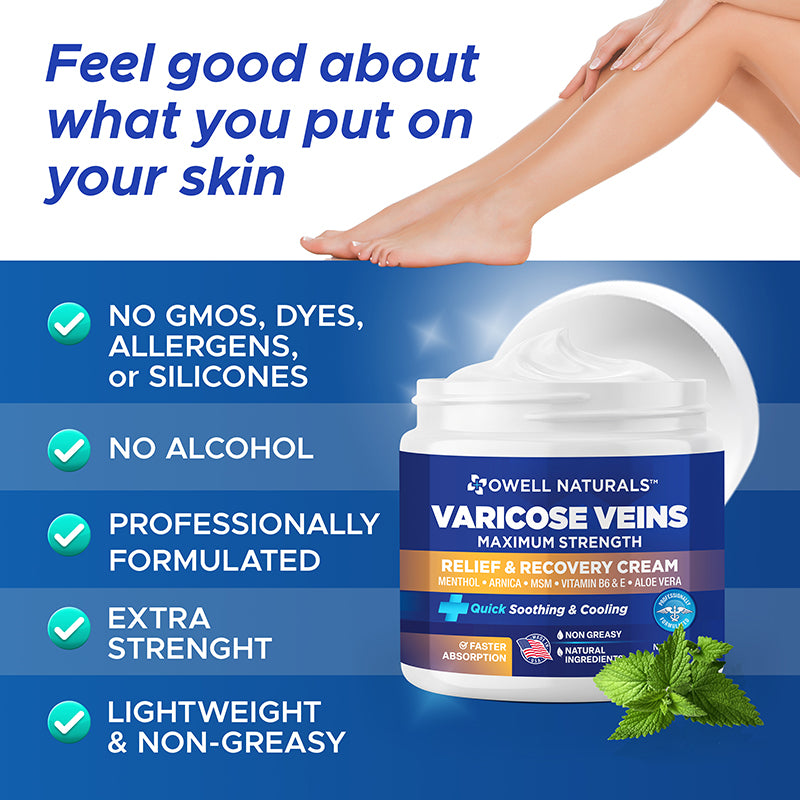 OWELL NATURALS Relief & Recovery Cream - 2oz - Maximum Strength All Natural Discomfort Reliever for Joint, Muscle, Knee, Back, Neuropathy - 11 Powerful Ingredients