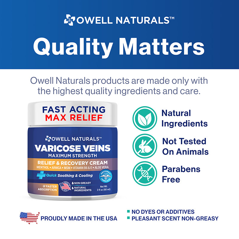OWELL NATURALS Relief & Recovery Cream - 2oz - Maximum Strength All Natural Discomfort Reliever for Joint, Muscle, Knee, Back, Neuropathy - 11 Powerful Ingredients